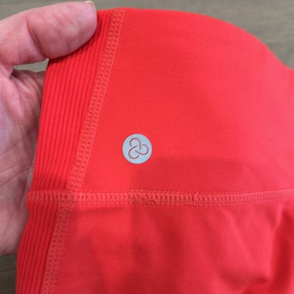 ZELLA Red Ribbed Waist Mid Rise Cropped Active Workout Gym Leggings Size Small - Picture 9 of 9